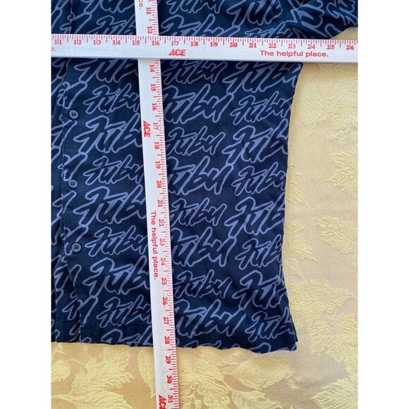 Fubu‎ Black Collared Shirt Men's Rayon Short Sleeve Forever 21 - Picture 6 of 7